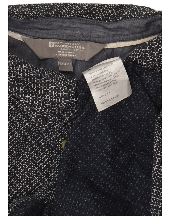 Mountain Warehouse Herre kortærmet skjorte 2XL marineblå Gingham Cotton