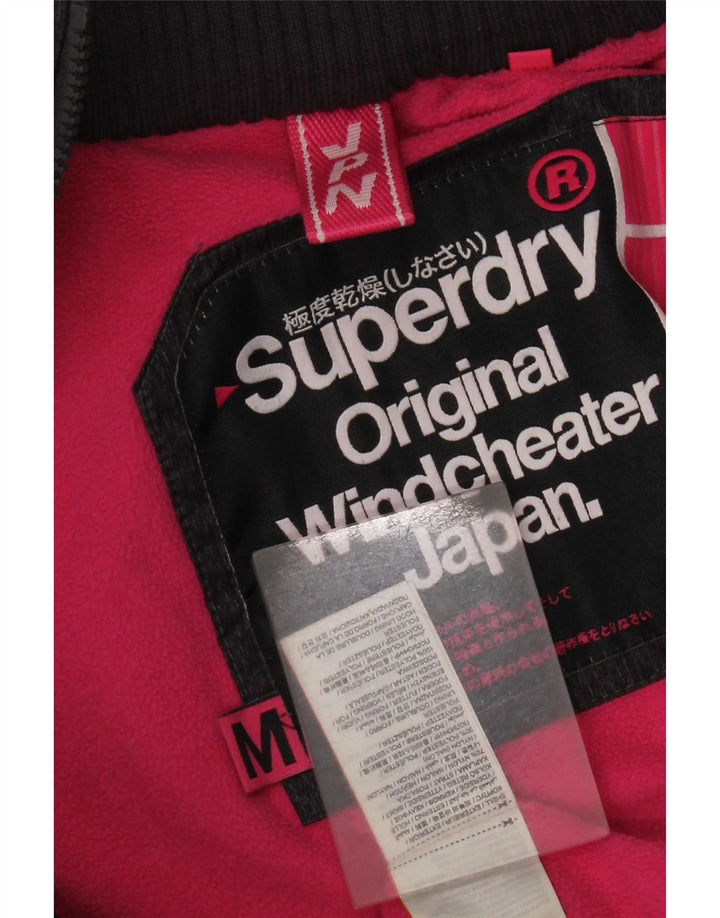 Superdry vindjakke til kvinder med hætte vindjakke UK 14 Medium Sort