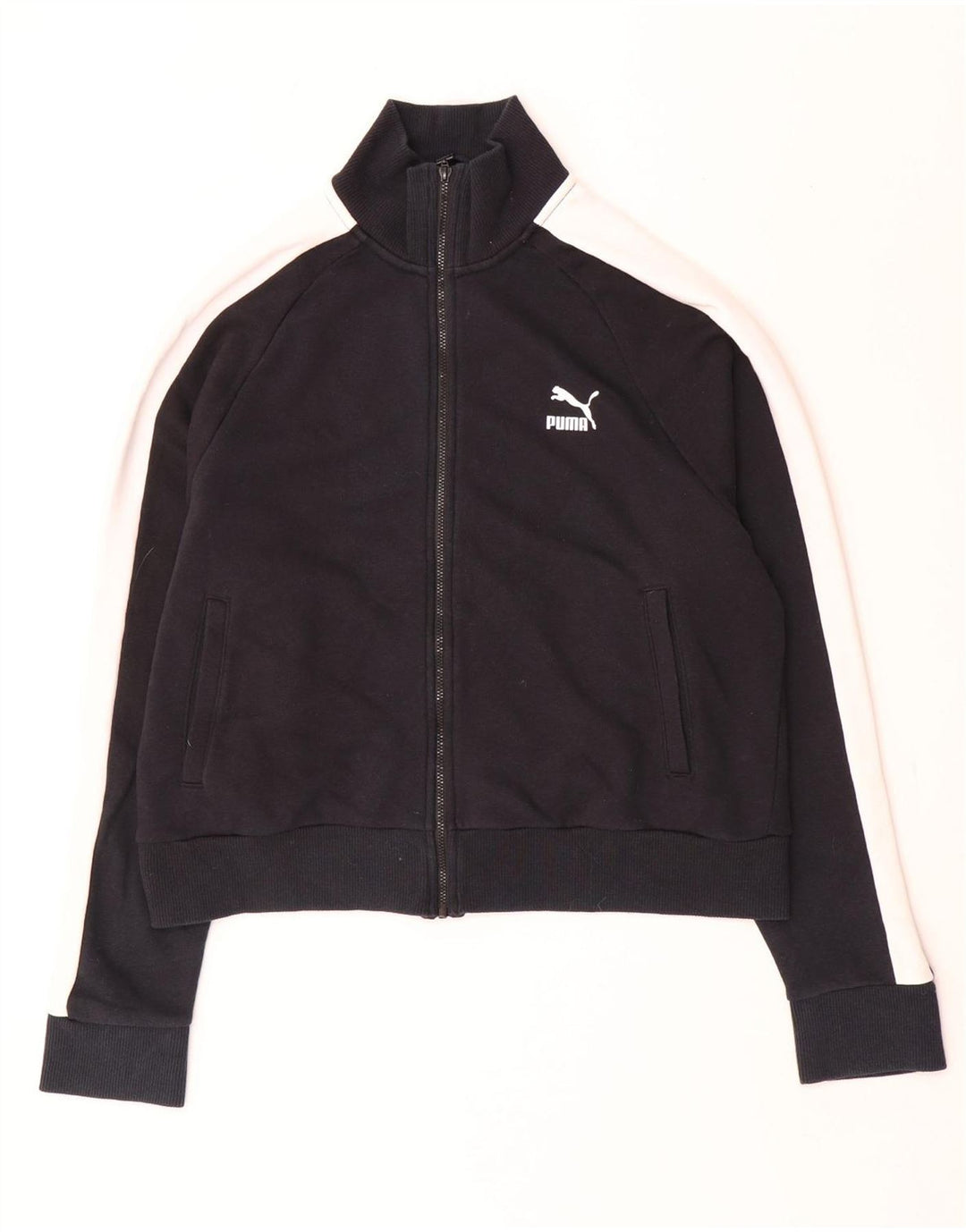 Puma Womens Crop træningsdragt topjakke UK 16 Large Black Colourblock