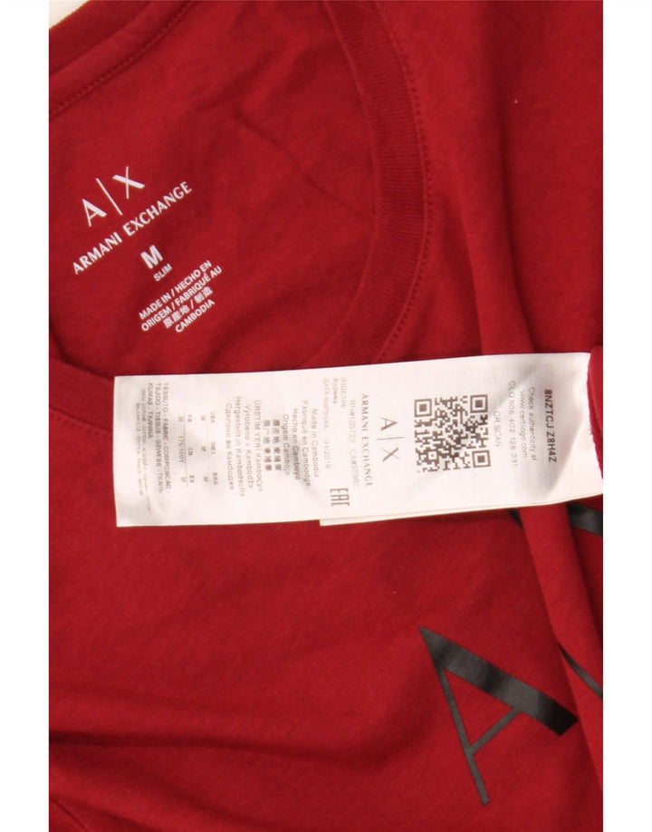 Armani Exchange Herre grafisk T-shirt Top Medium Rød Bomuld