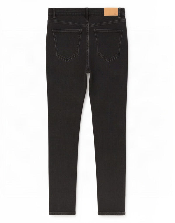 Zara Dame Højtalje Skinny Jeans EU 42 Large W32 L30 Sort Bomuld