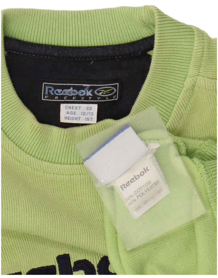 Reebok Boys Grafisk Sweatshirt Jumper 12-13 år Grøn Bomuld