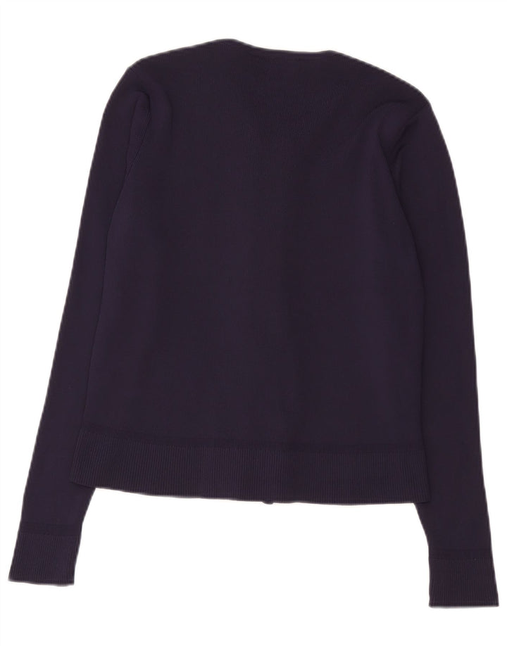 Marks & Spencer dame cardigan sweater UK 14 Medium Navy Blue Polyamid