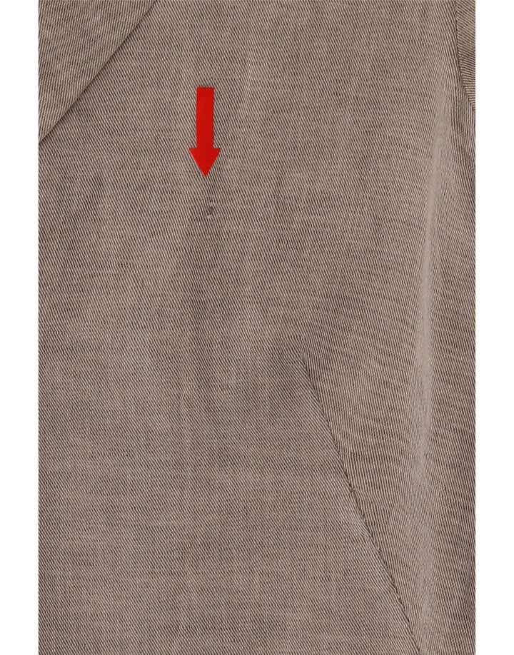 Zara Dame Open Crop Blazer Jacket UK 12 Medium Grey Bomuld