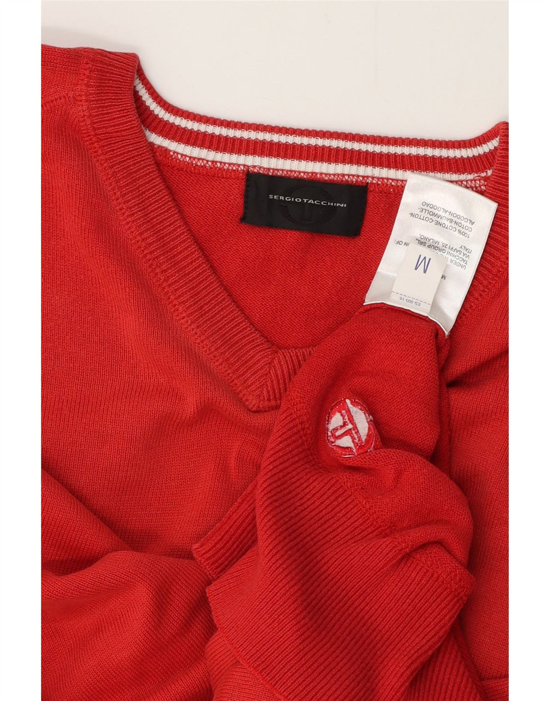 SERGIO TACCHINI Herre V-hals sweater Medium Rød Bomuld