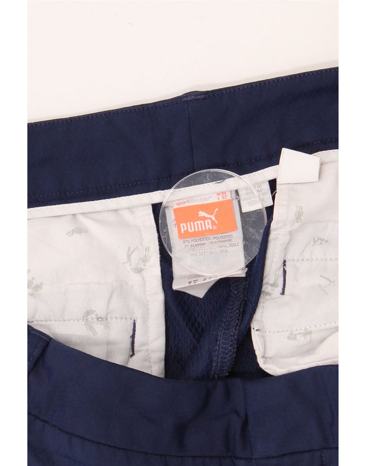 PUMA Slim Chino-bukser til mænd W34 L32 Marineblå polyester