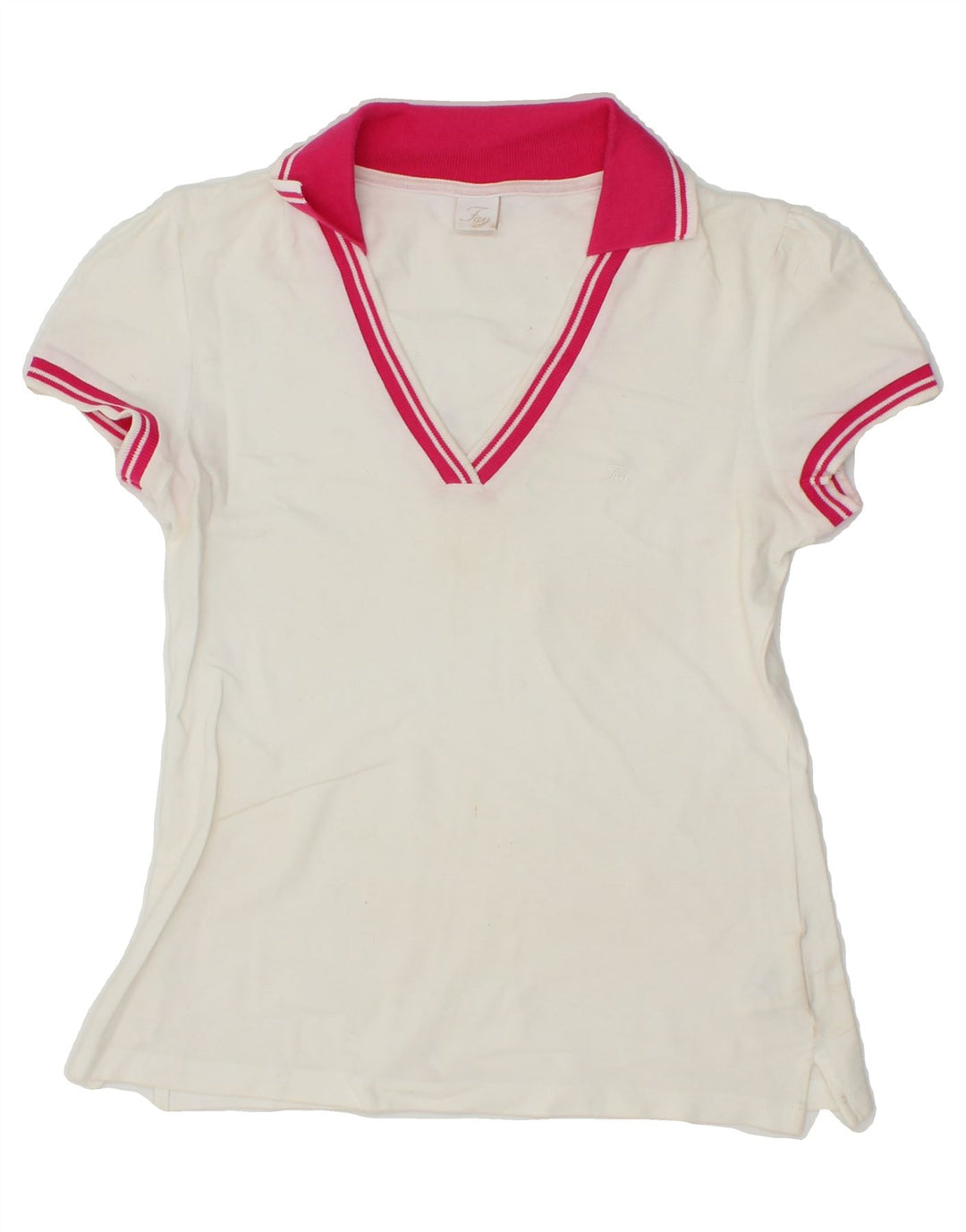 FAY Womens Polo Shirt UK 12 Medium White Cotton Vintage Fay and Second-Hand Fay from Messina Hembry 