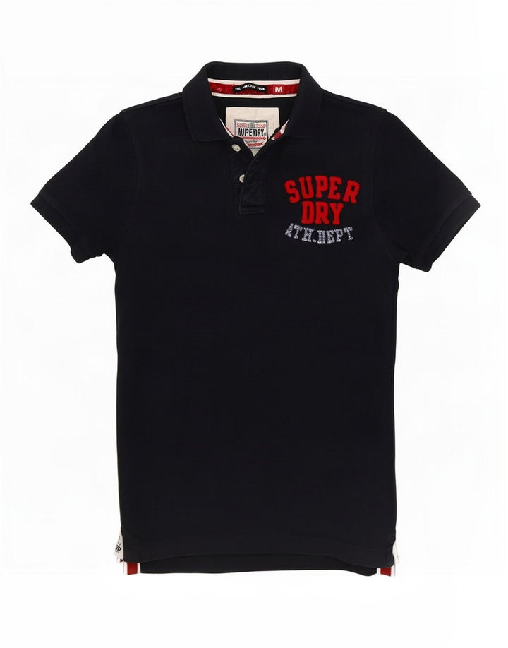 Superdry grafisk rugby poloshirt til mænd Medium marineblå bomuld