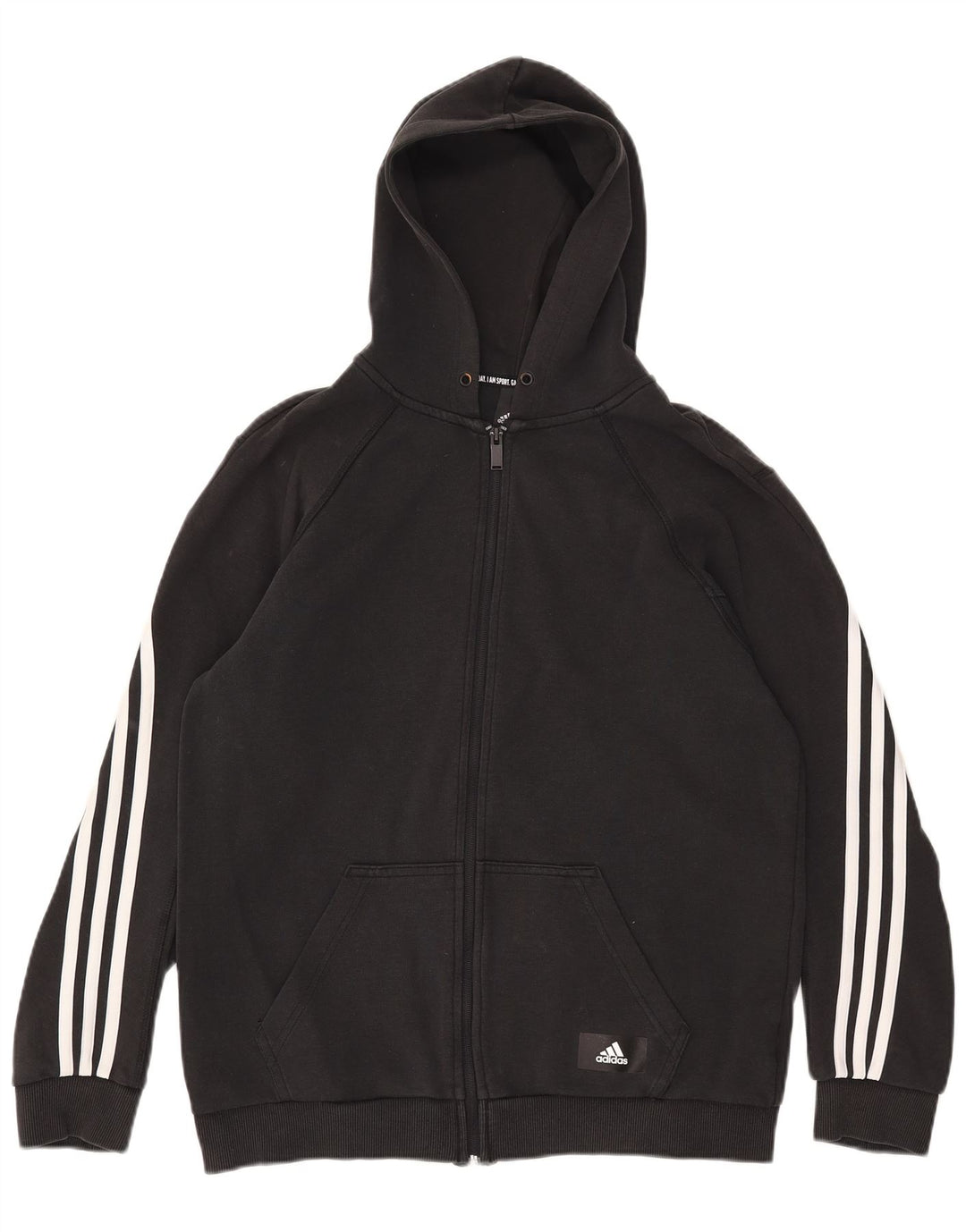 Adidas Hættetrøje med lynlås til mænd mellem sort bomuld