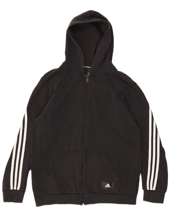 Adidas Hættetrøje med lynlås til mænd mellem sort bomuld