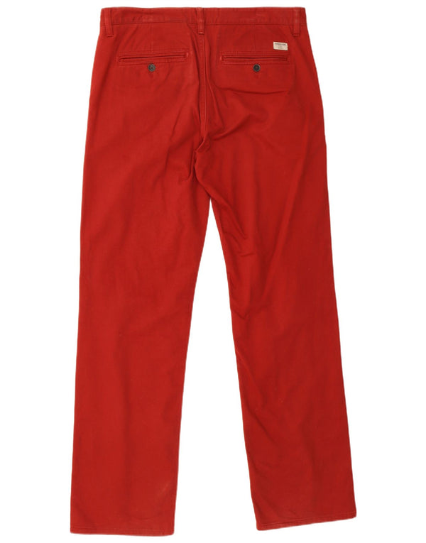 Timberland Straight Chino-bukser til mænd W34 L31 Bourgogne bomuld