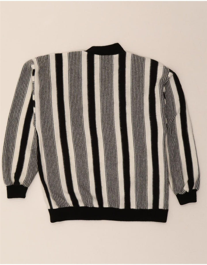 VINTAGE Womens Turtle Neck Jumper Sweater UK 14 Medium  Black Striped Vintage Vintage and Second-Hand Vintage from Messina Hembry 