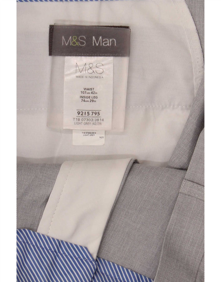 Marks & Spencer Straight Suit Bukser til mænd W42 L29 Grå polyester