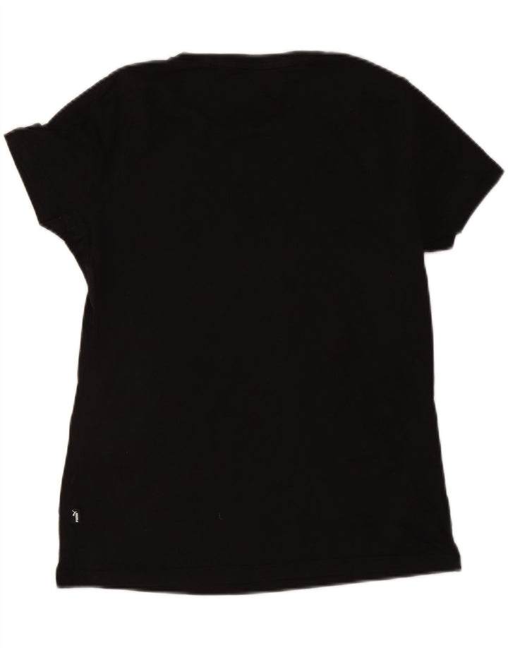 PUMA Womens Graphic T-Shirt Top UK 12 Medium Black Vintage Puma and Second-Hand Puma from Messina Hembry 