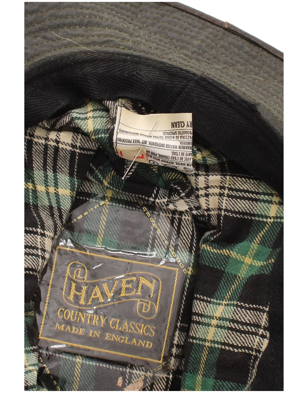 Vintage herre vokset bøttehat Stor Khaki Bomuld
