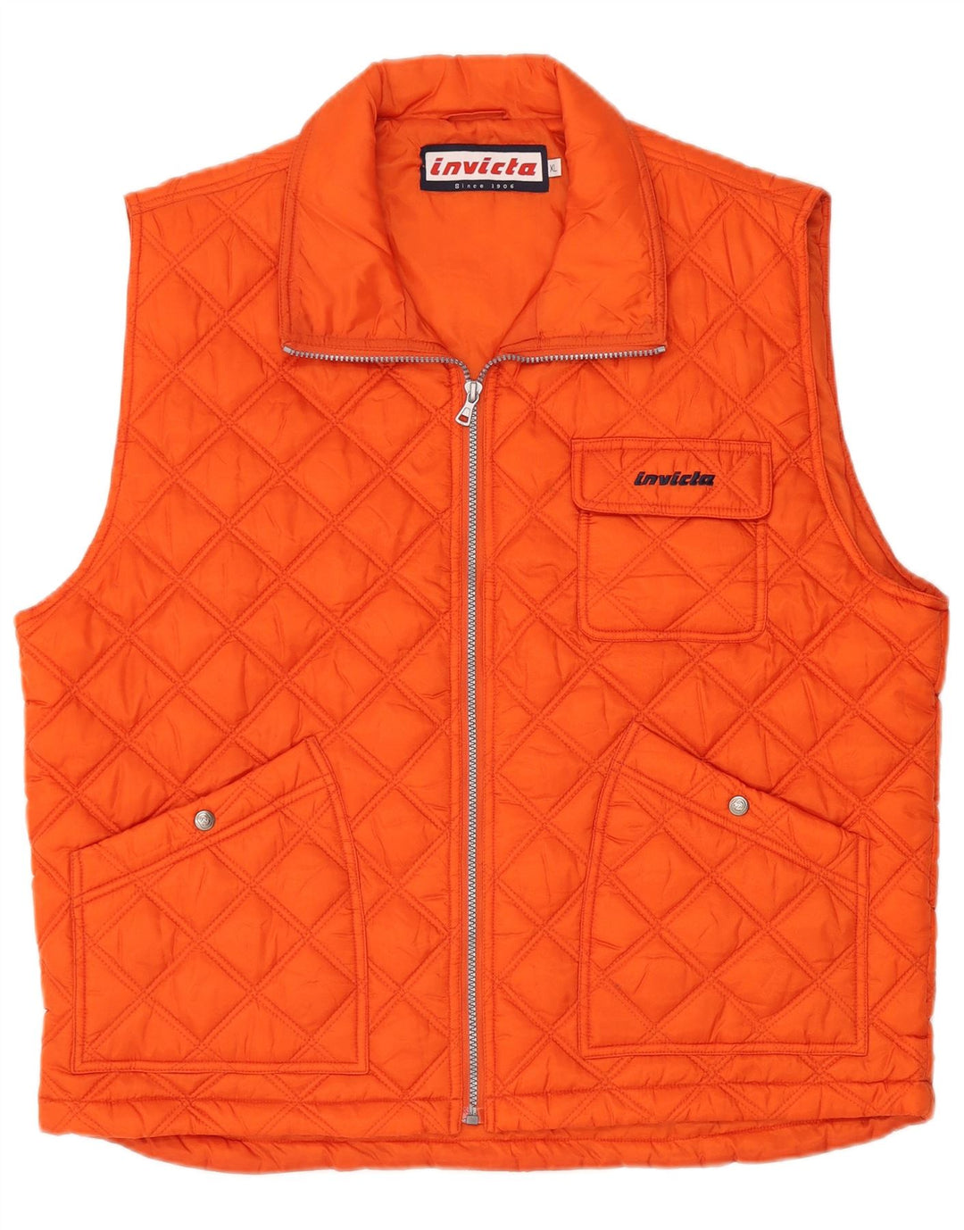 INVICTA Herre Quiltet Gilet UK 42 XL Orange Polyamid