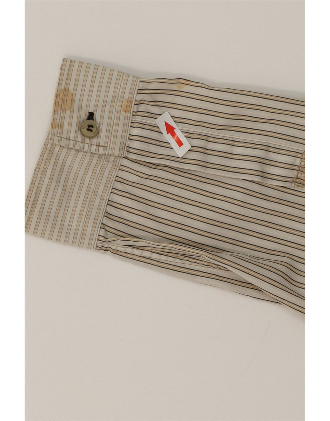 ARMANI JEANS Herreskjorte Stor beige stribet bomuld