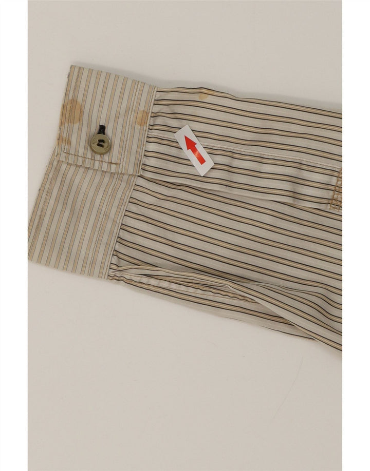 ARMANI JEANS Herreskjorte Stor beige stribet bomuld