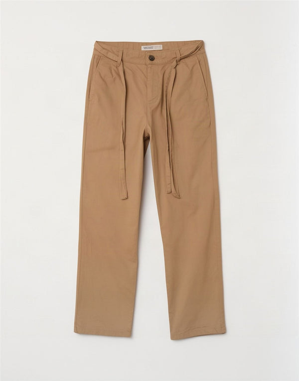 Zara Womens Pegged Chino Bukser Små W26 L26 Beige Bomuld