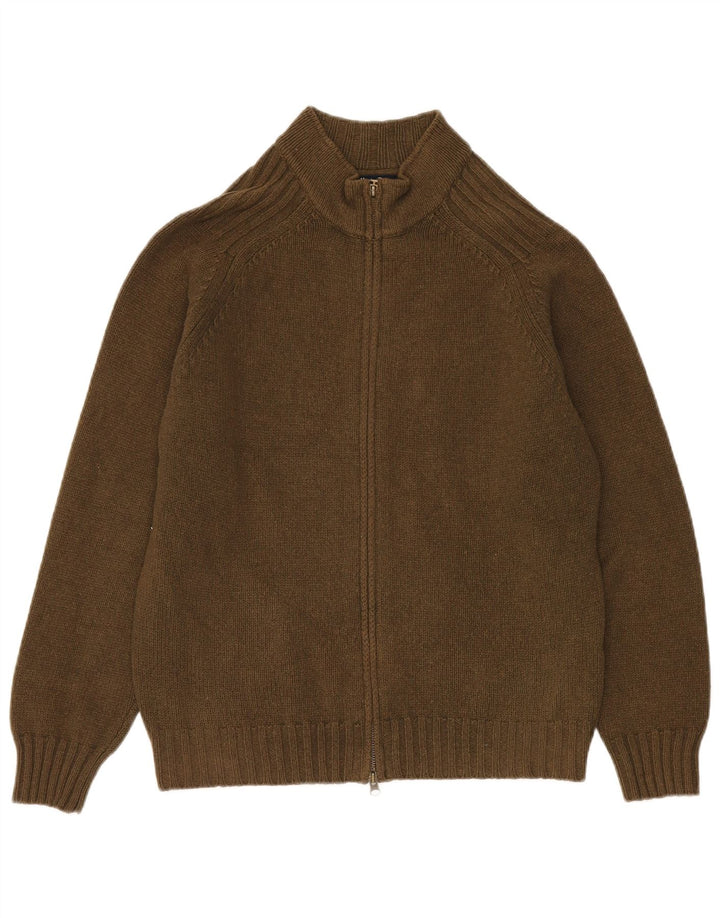 MASSIMO DUTTI Herre cardigan sweater Medium Khaki Wool