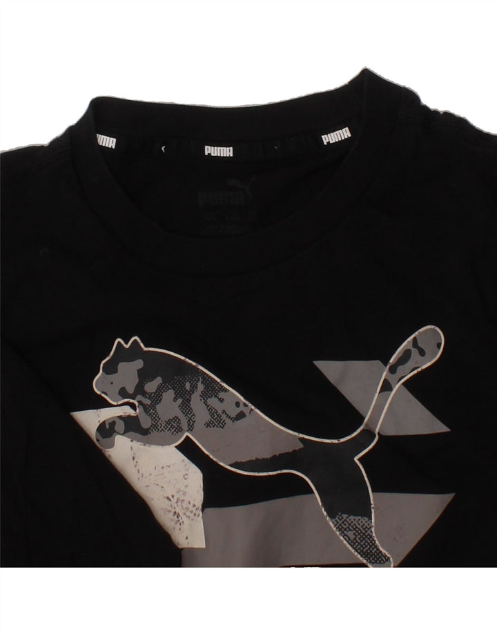 PUMA Boys Graphic Top Long Sleeve 9-10 Years Black Cotton Vintage Puma and Second-Hand Puma from Messina Hembry 