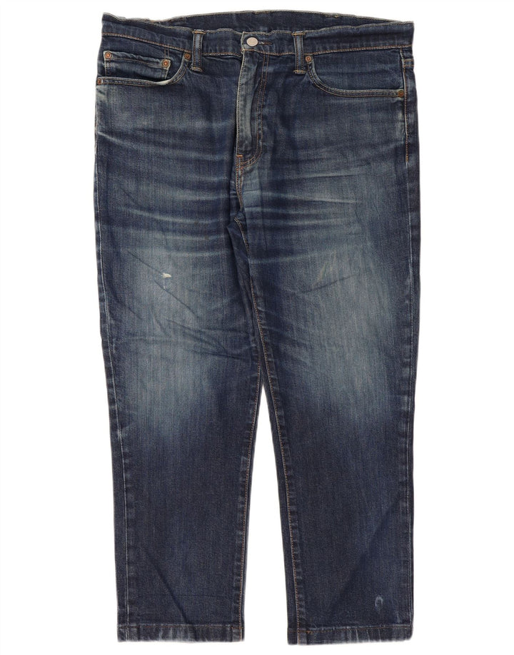 LEVI'S Dame Distressed Straight Jeans W38 L27 Marineblå Bomuld