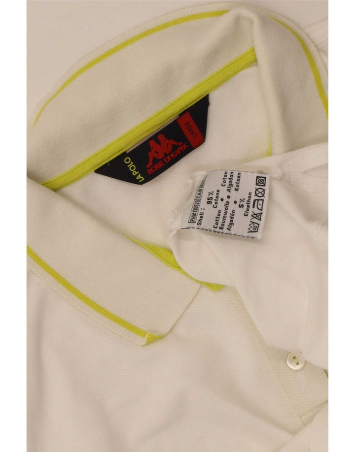 Kappa Dame Polo Shirt UK 14 Stor Hvid Bomuld