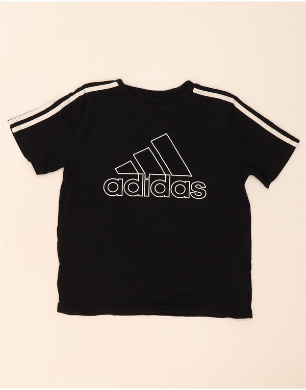 Adidas Girls Crop Grafisk T-Shirt Top 7-8 år Lille sort bomuld
