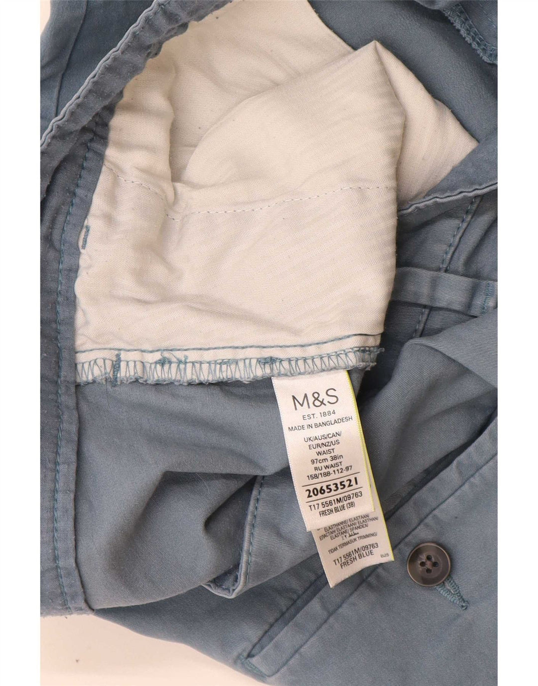 Marks & Spencer Chino Shorts til mænd W38 XL Blå