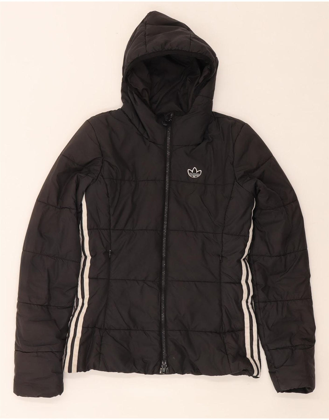 Adidas Polstret hættejakke til kvinder UK 6 XS Sort polyester