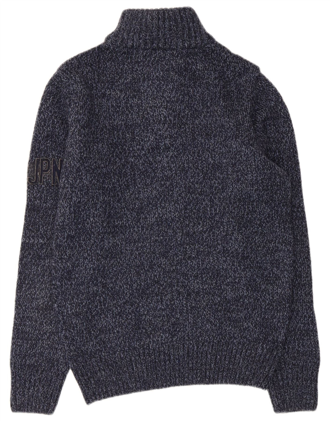 Superdry sweater med lynlås til kvinder UK 14 Medium Navy Blue Flecked