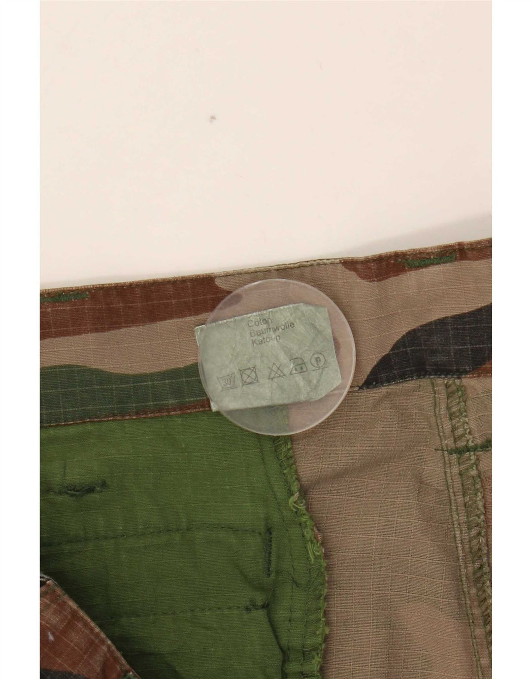 Vintage Herre Crop Cargo Bukser Large W36 L24 Multicolored Camouflage