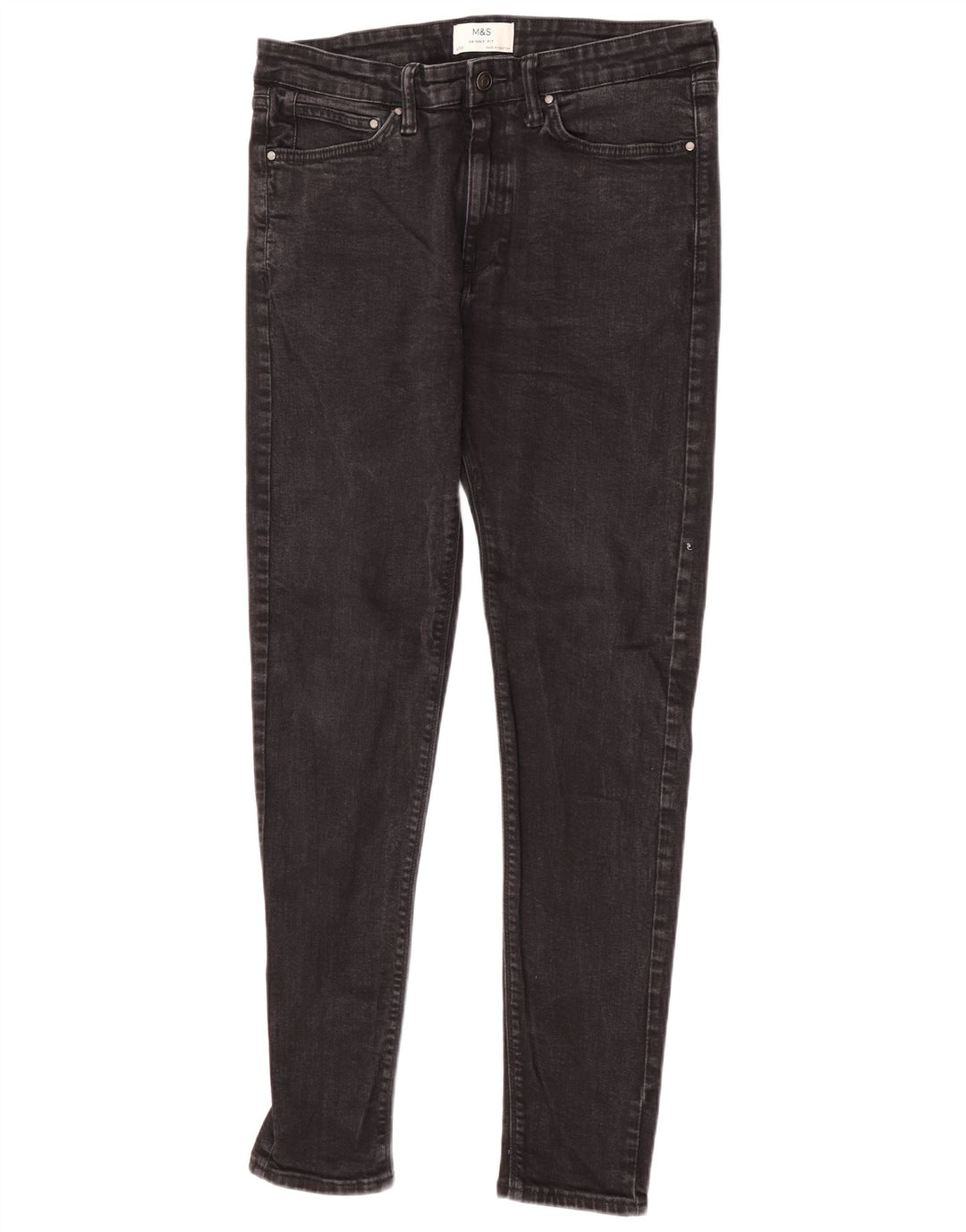Marks & Spencer Dame Skinny Jeans W34 L33 Sort Bomuld