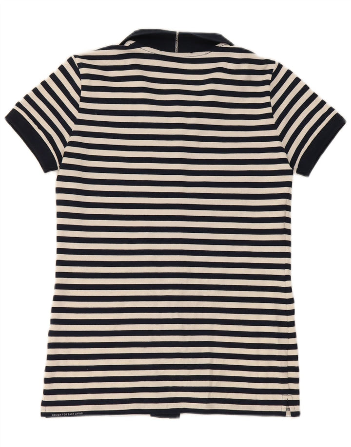 Max Mara Dame Shirt Bluse UK 10 Small Navy Blue Stribet Nautical