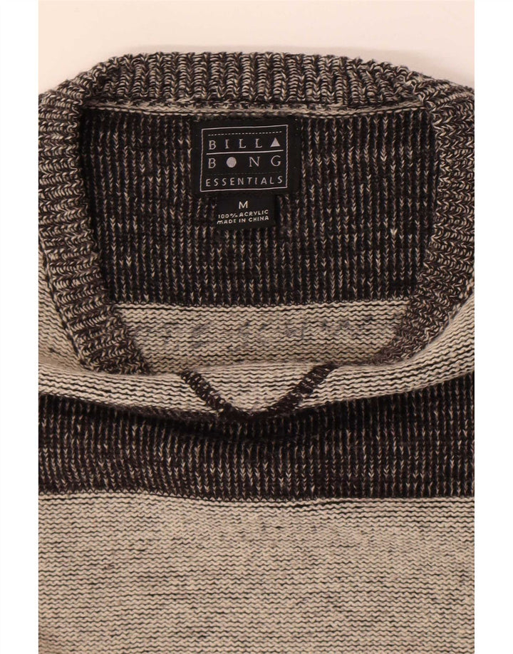 Billabong Herre Boat Neck Jumper Sweater Medium Grå Stribet Akryl