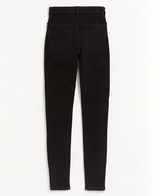 Zara Dame Skinny Jeans EU 34 2XS W24 L28 Sort Bomuld