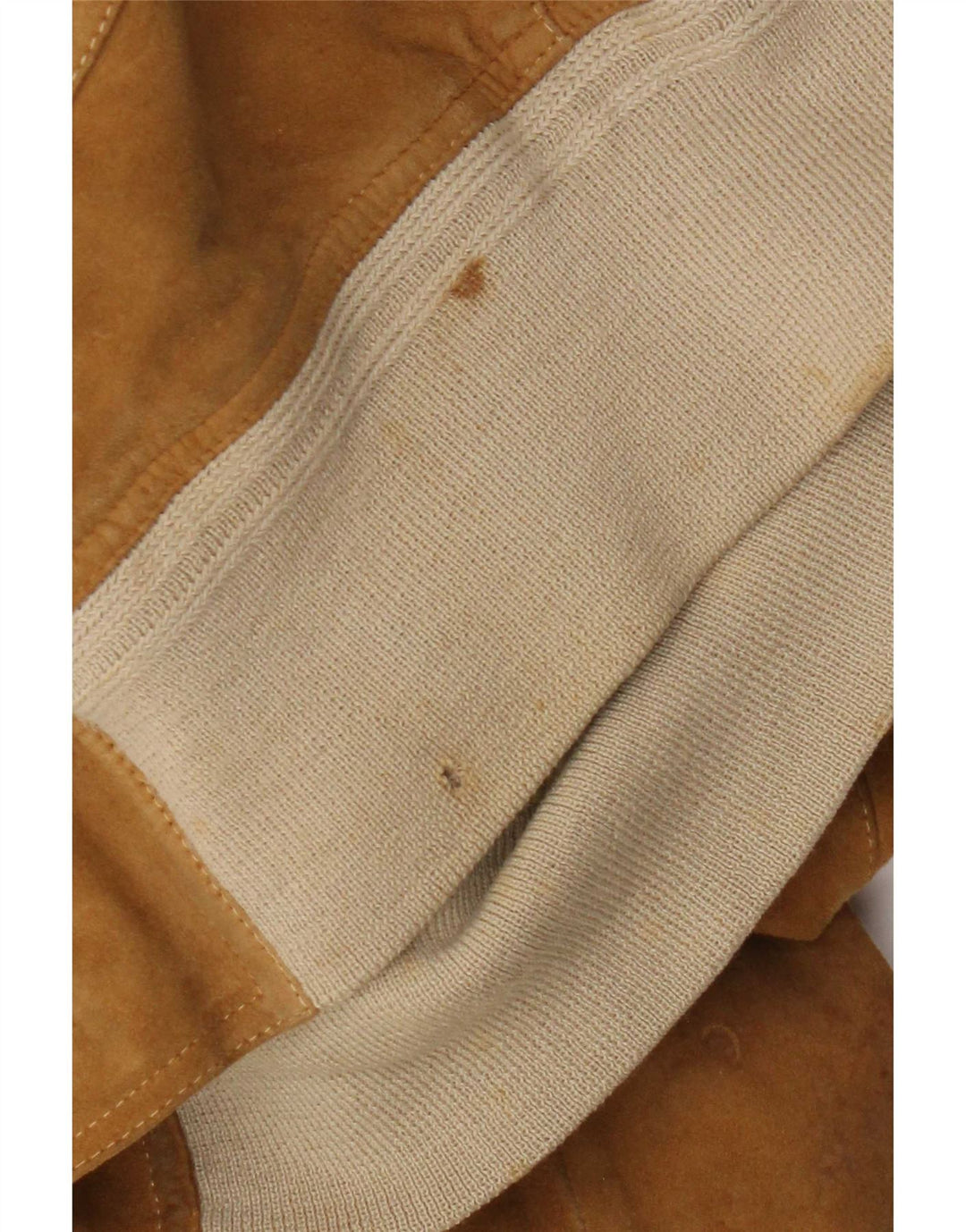 Vintage herre ruskind bomberjakke IT 52 XL beige læder