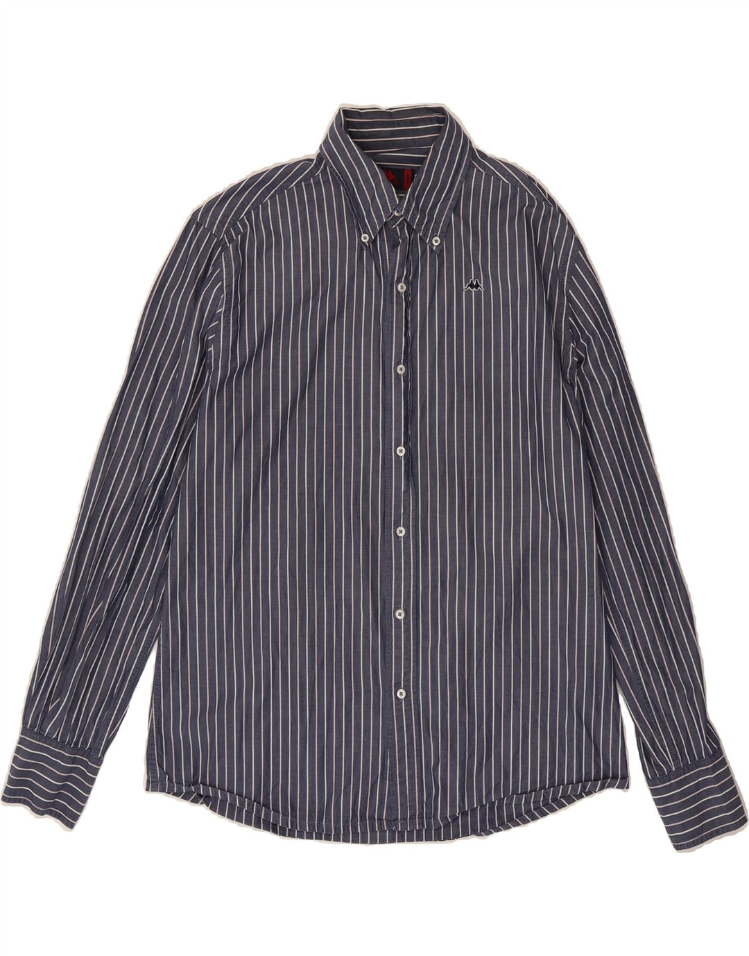 KAPPA Mens Shirt Large Navy Blue Pinstripe Cotton Vintage Kappa and Second-Hand Kappa from Messina Hembry 
