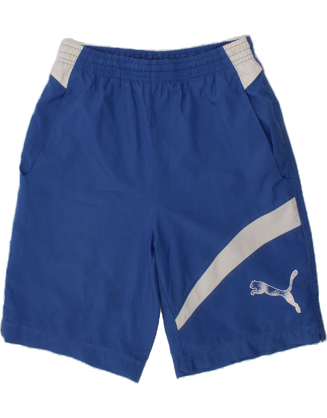 PUMA Boys Graphic Sport Shorts 13-14 Years  Blue Polyester Vintage Puma and Second-Hand Puma from Messina Hembry 