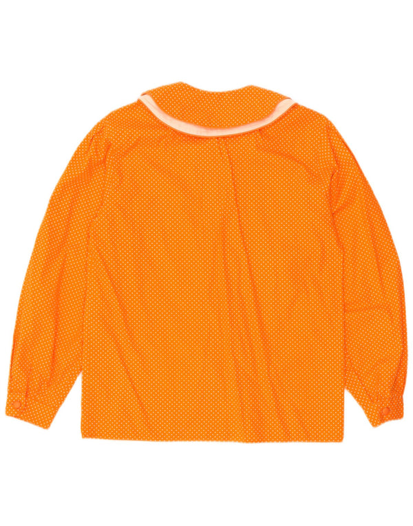 Benetton Dameskjorte UK 18 XL Orange Plettet Bomuld