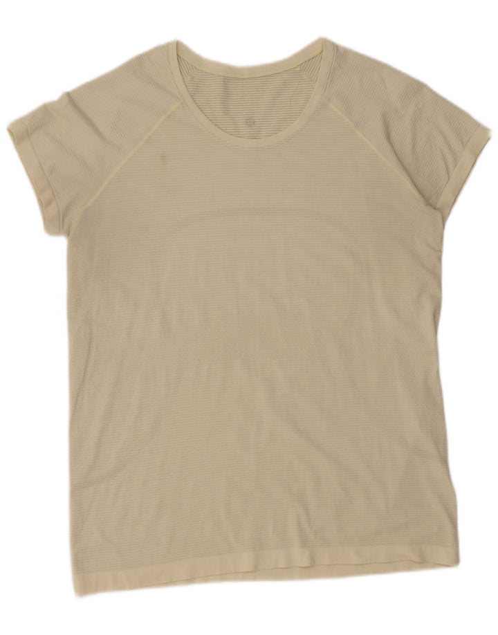 Lululemon Dame T-Shirt Top UK 16 Large Beige