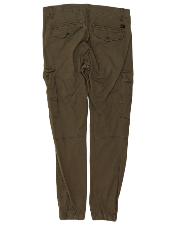 Jack & Jones Mens Paul Tapered Joggers Cargo Trousers W32 L32 Khaki Cotton