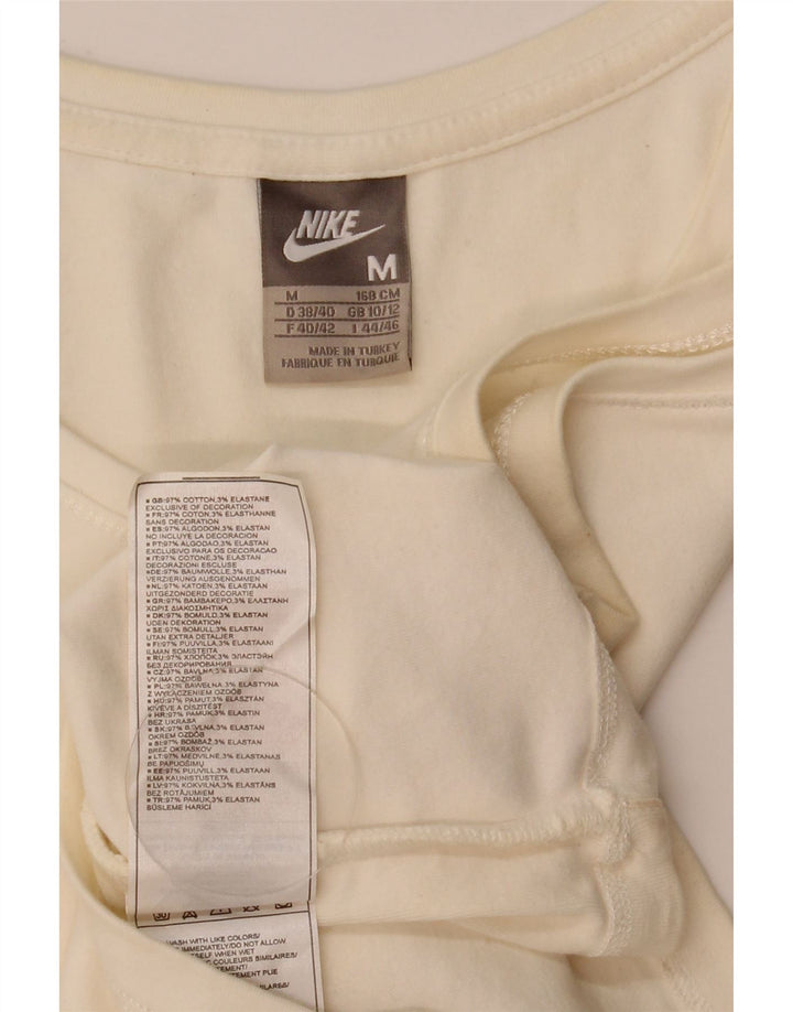 Nike Womens Crop Vest Top UK 10/12 Medium White Bomuld
