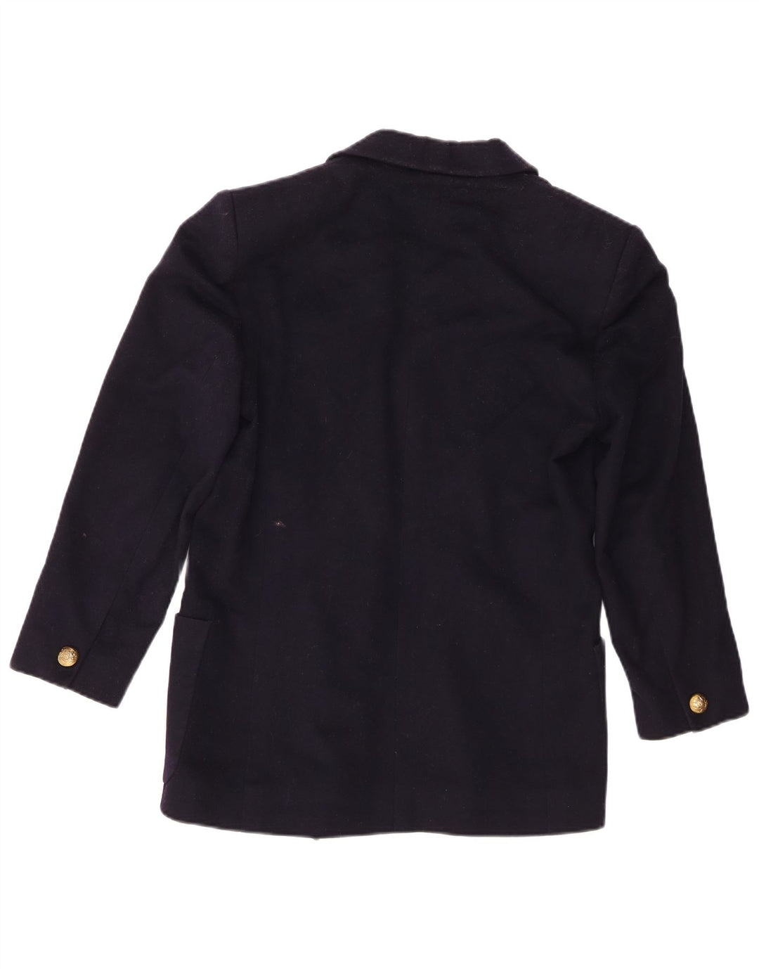 Jaeger Dame Dobbeltradet Blazer Jacket UK 6 XS Navy Blue New Wool