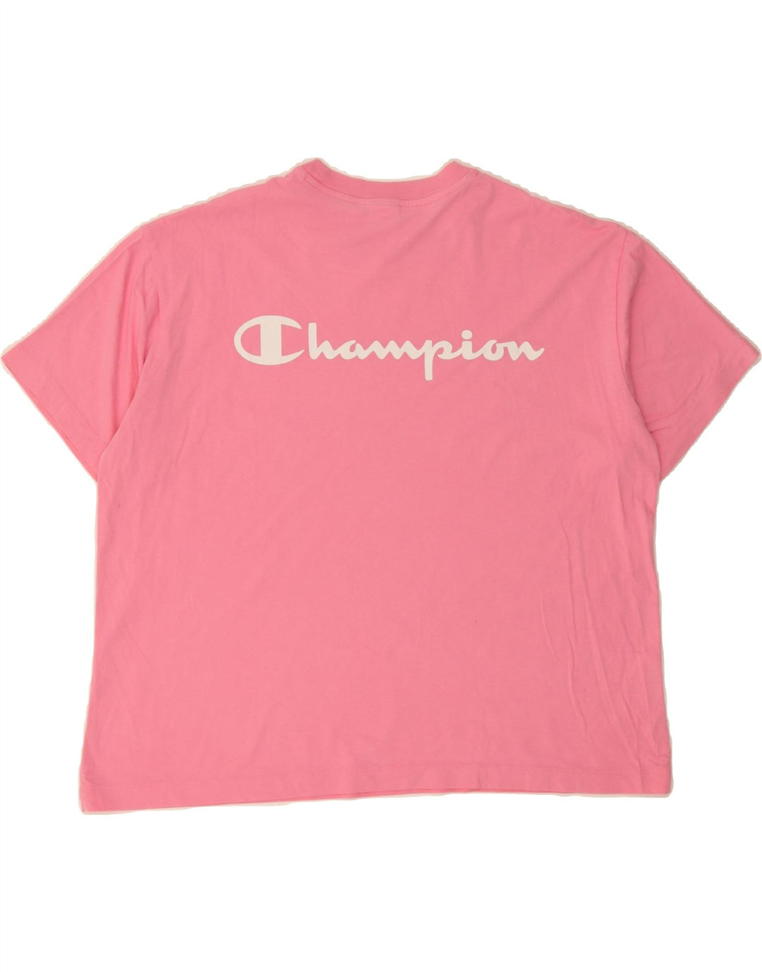 CHAMPION Womens Oversized Graphic T-Shirt Top UK 14 Medium Pink Vintage Champion and Second-Hand Champion from Messina Hembry 