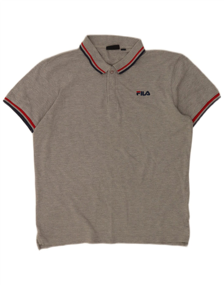 Fila herre poloshirt mellemgrå bomuld