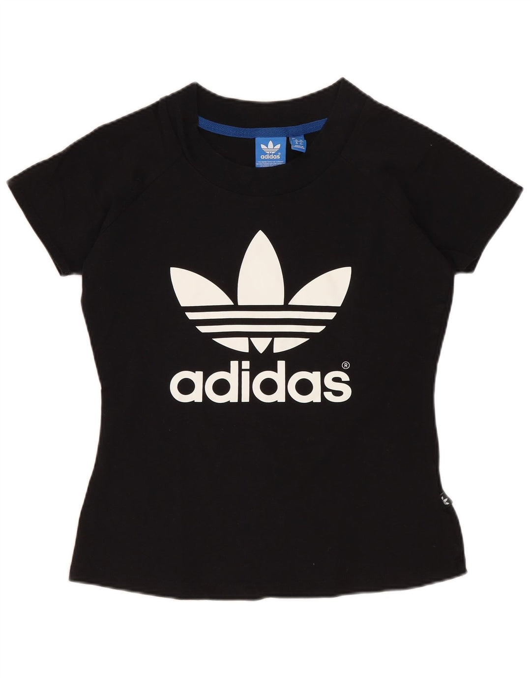 Adidas Dame Grafisk T-Shirt Top UK 10 Lille Sort