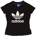 Adidas Dame Grafisk T-Shirt Top UK 10 Lille Sort