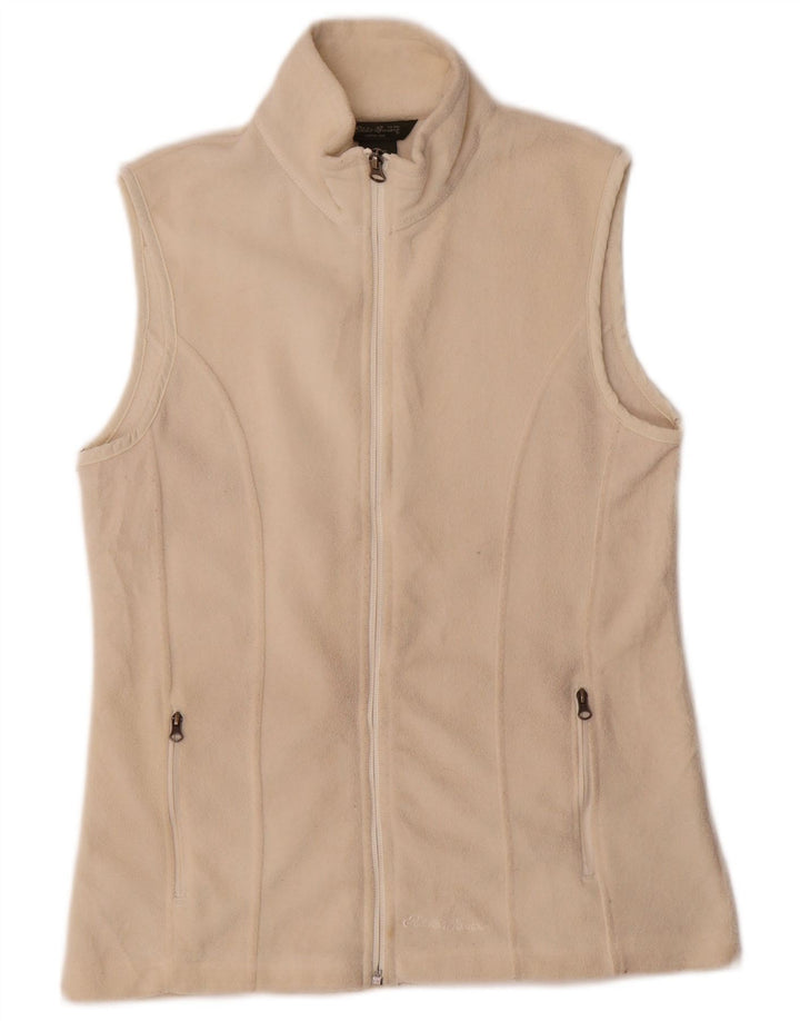 Eddie Bauer Dame Fleece Gilet UK 10 Small Off White