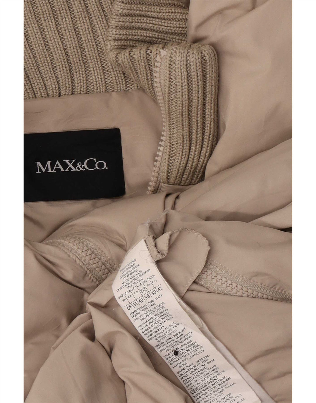 Max & Co. Polstret jakke til kvinder UK 10 Lille beige polyester